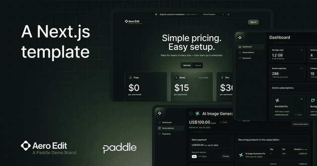 Paddle Billing Subscription Starter