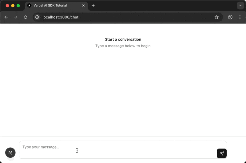 Screenshot of the chatbot with properly formatted code blocks