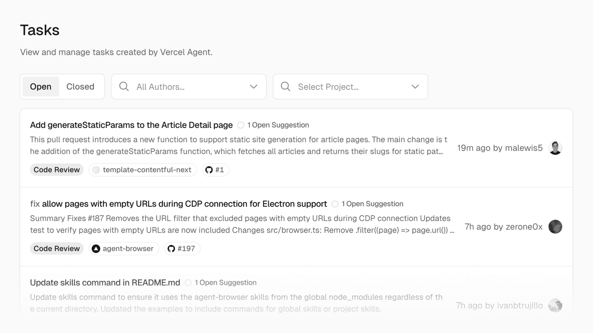 Vercel Agent - Tracking concurrent agent jobs