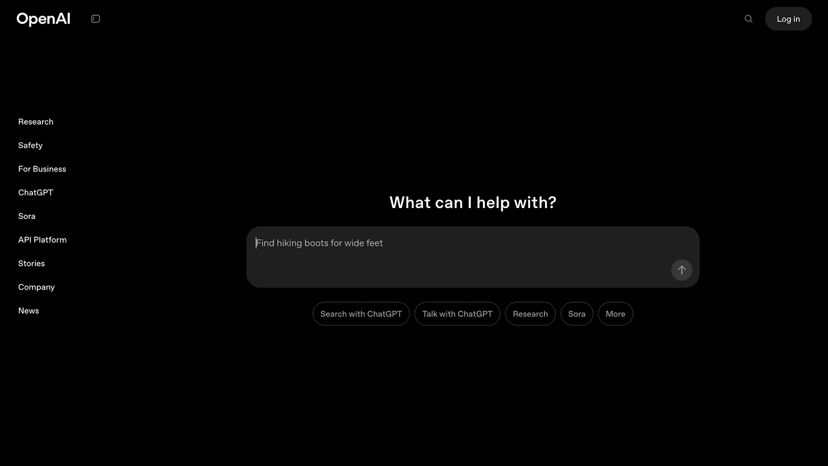 Screenshot of https://openai.com/